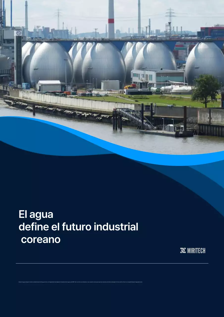 Anuncio de tecnología moderna de tratamiento de agua azul