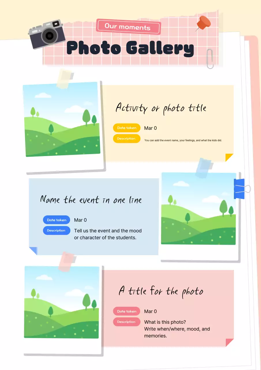 Kenang-kenangan sekolah berwarna kuning yang lucu