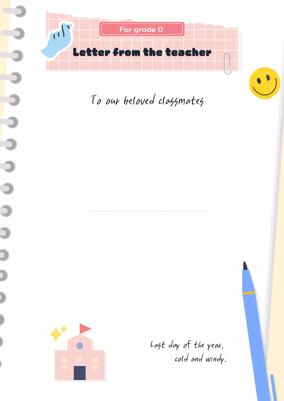 Kenang-kenangan sekolah berwarna kuning yang lucu