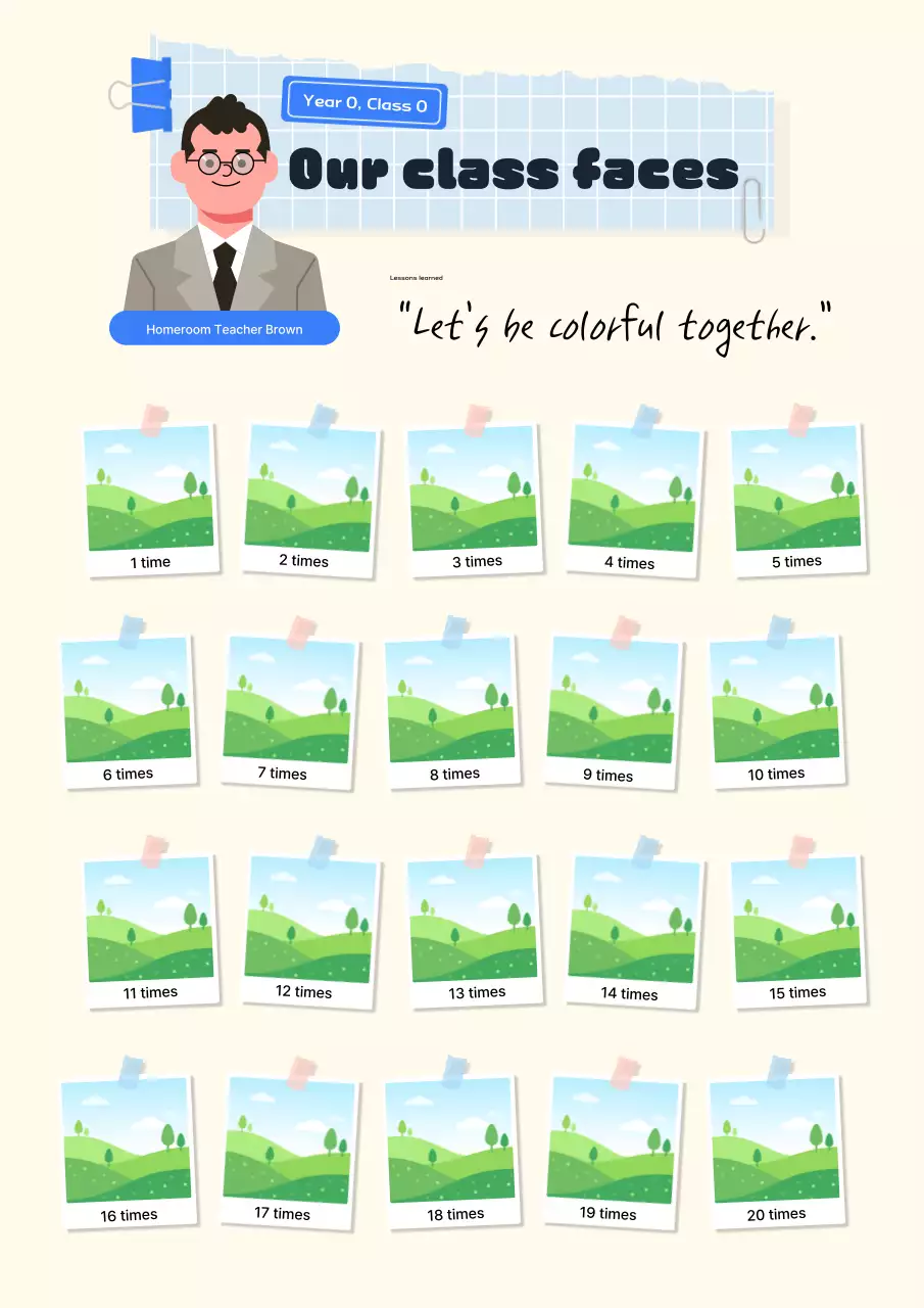 Kenang-kenangan sekolah berwarna kuning yang lucu