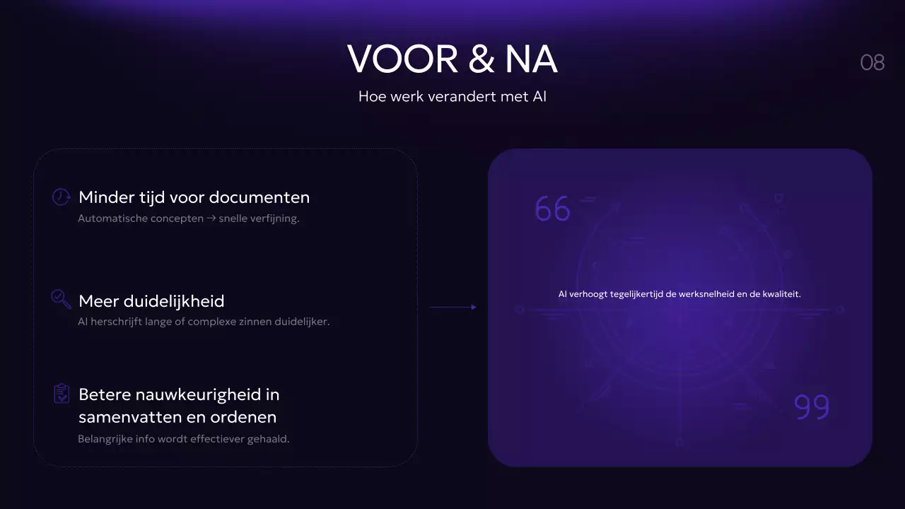 Paarse moderne AI-cursuspresentatie