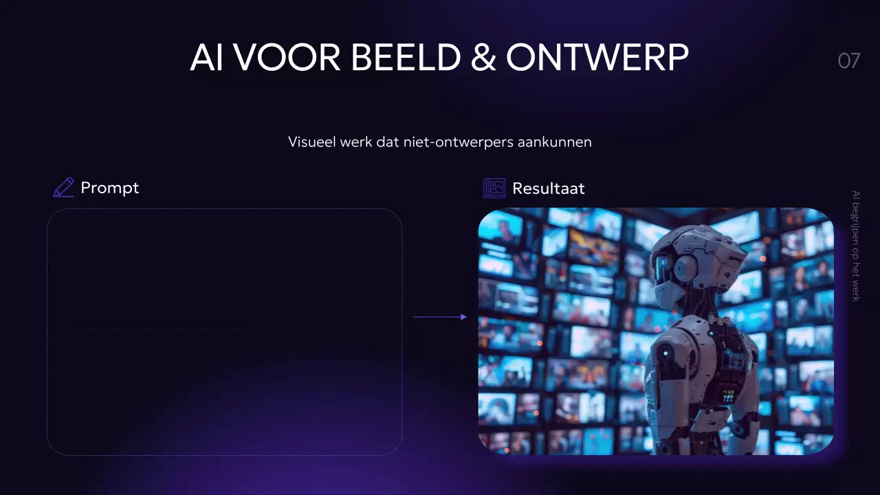 Paarse moderne AI-cursuspresentatie
