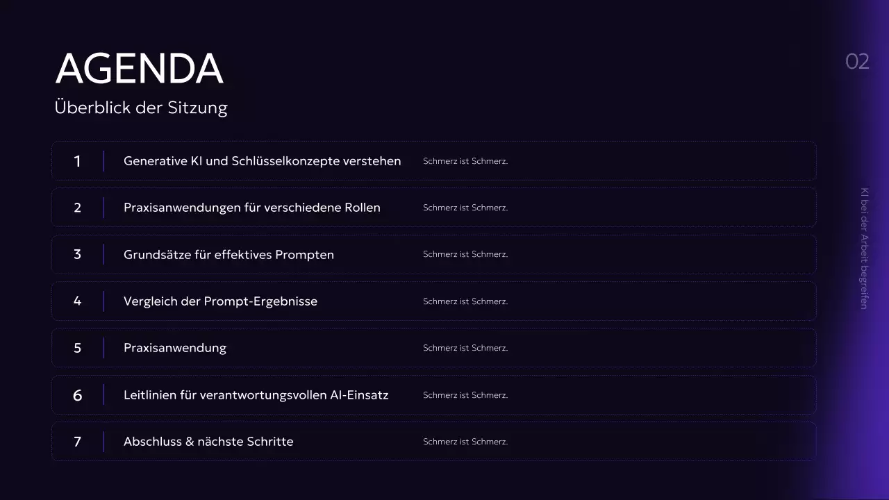 Präsentation des Purple Modern AI-Kurses