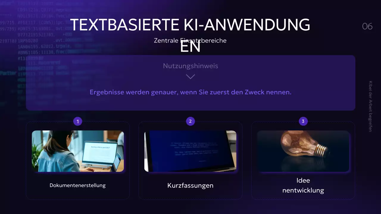 Präsentation des Purple Modern AI-Kurses