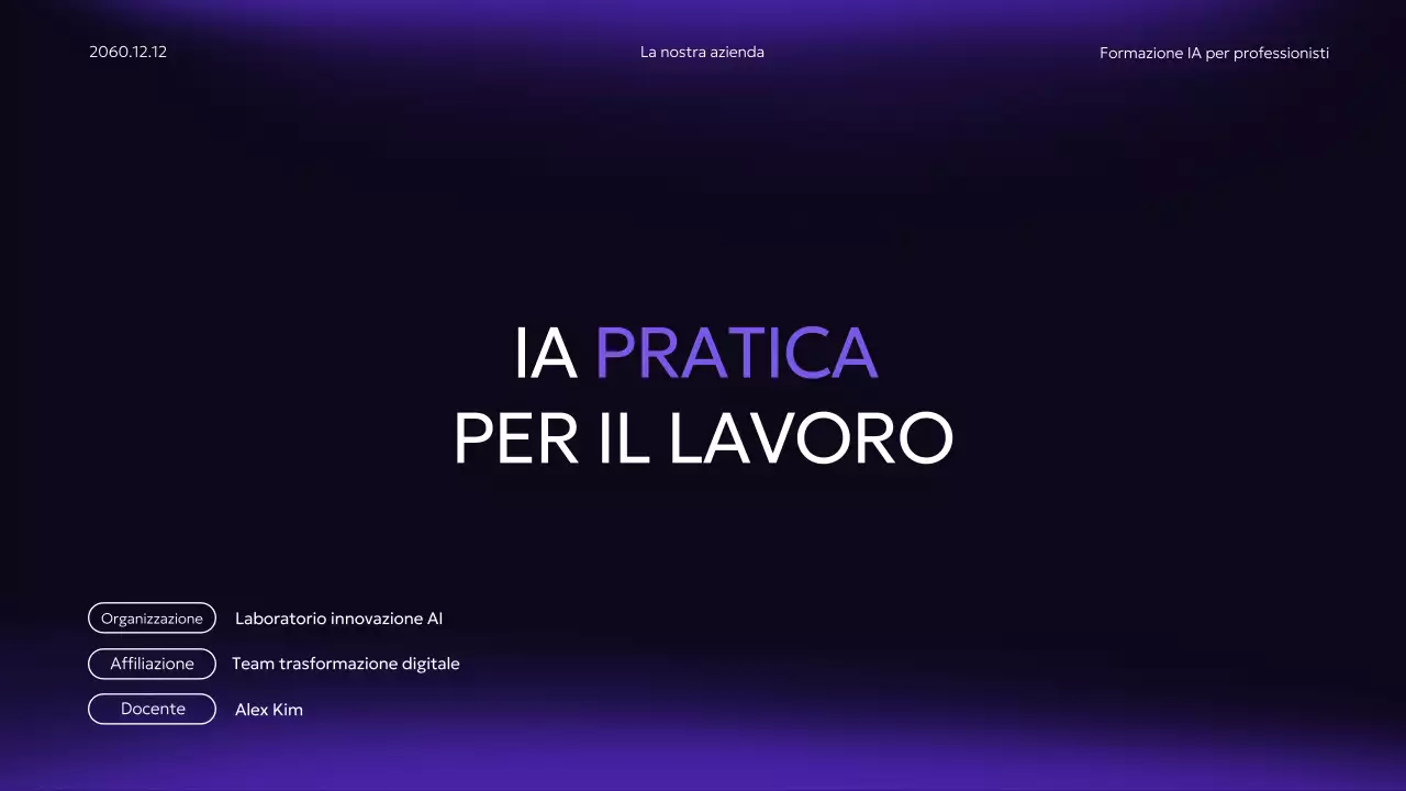 Presentazione del corso di intelligenza artificiale moderna viola