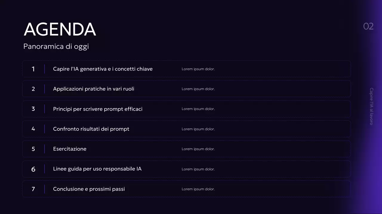 Presentazione del corso di intelligenza artificiale moderna viola
