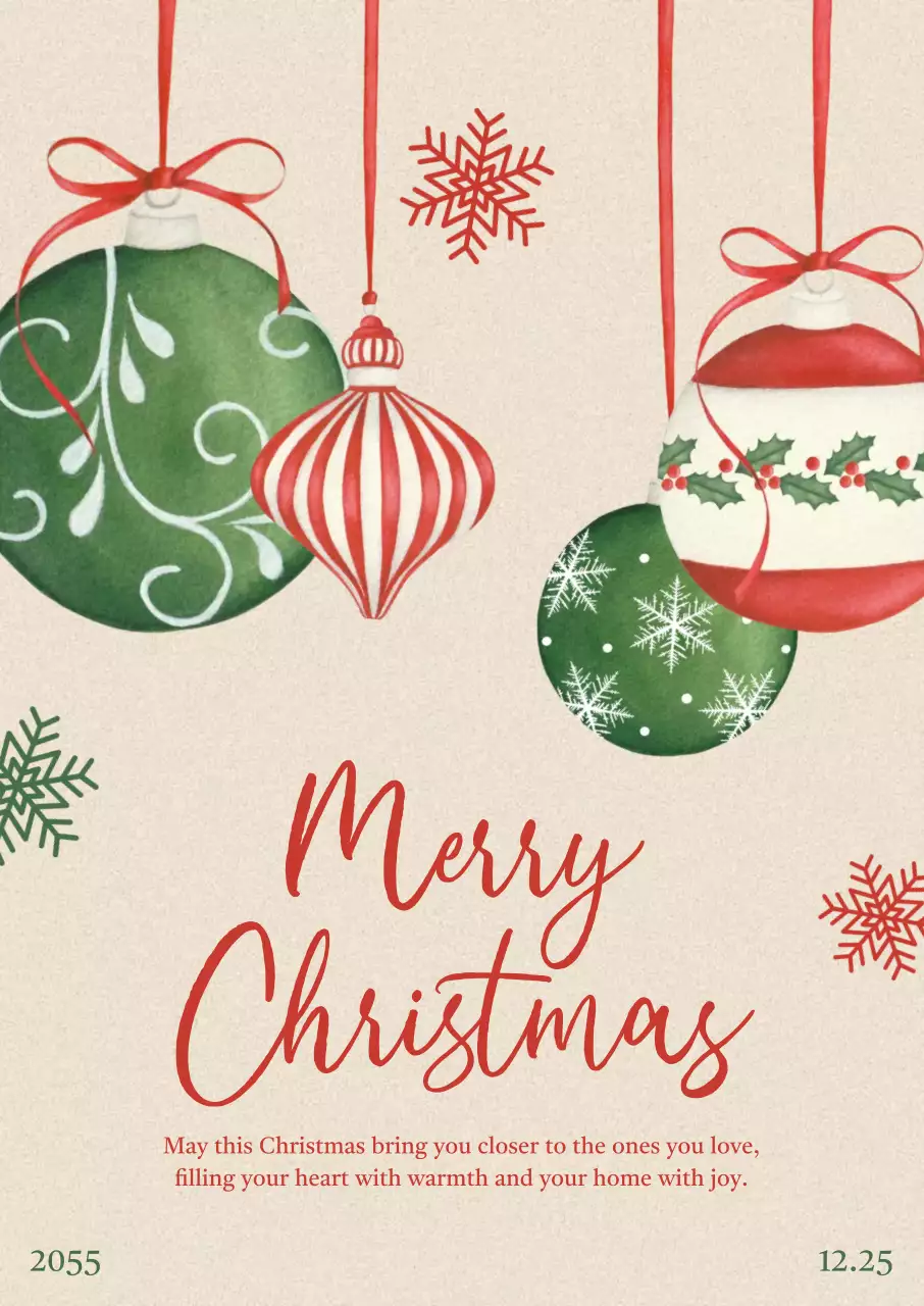 빨강 빈티지 크리스마스 엽서