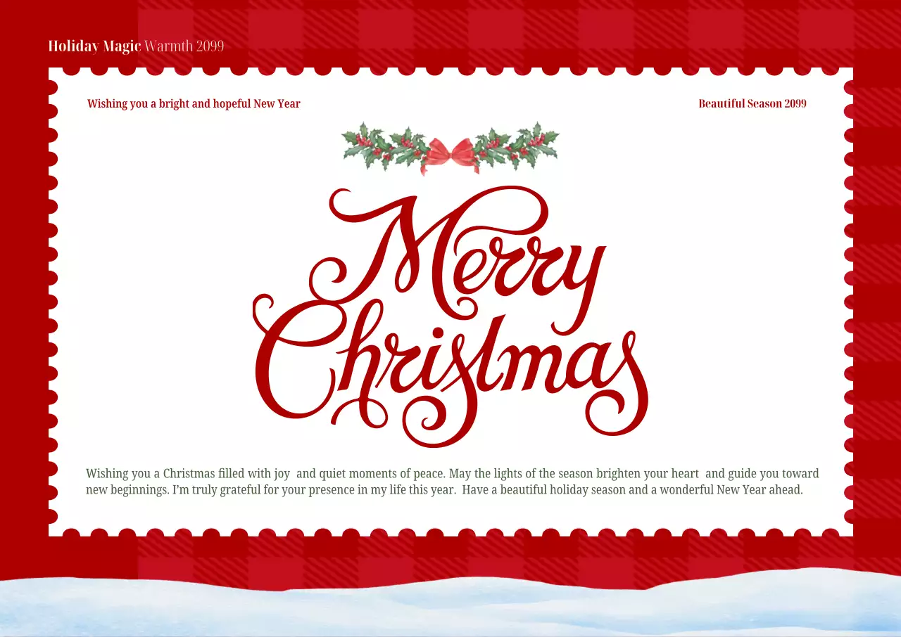 빨강 빈티지 크리스마스 카드