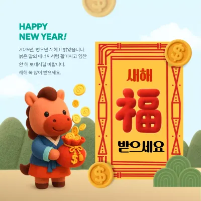 붉은말 새해 인사