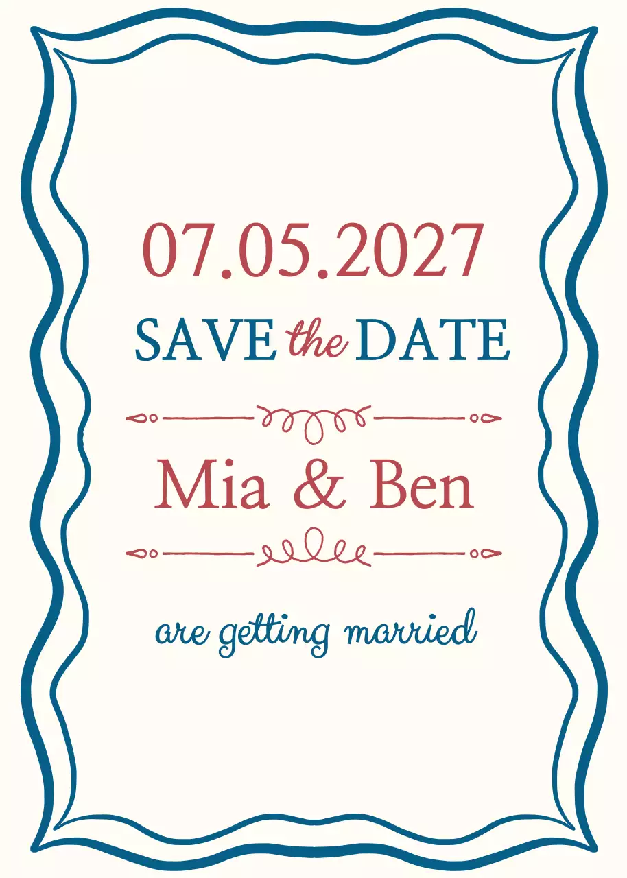 Blue classic wavy frame