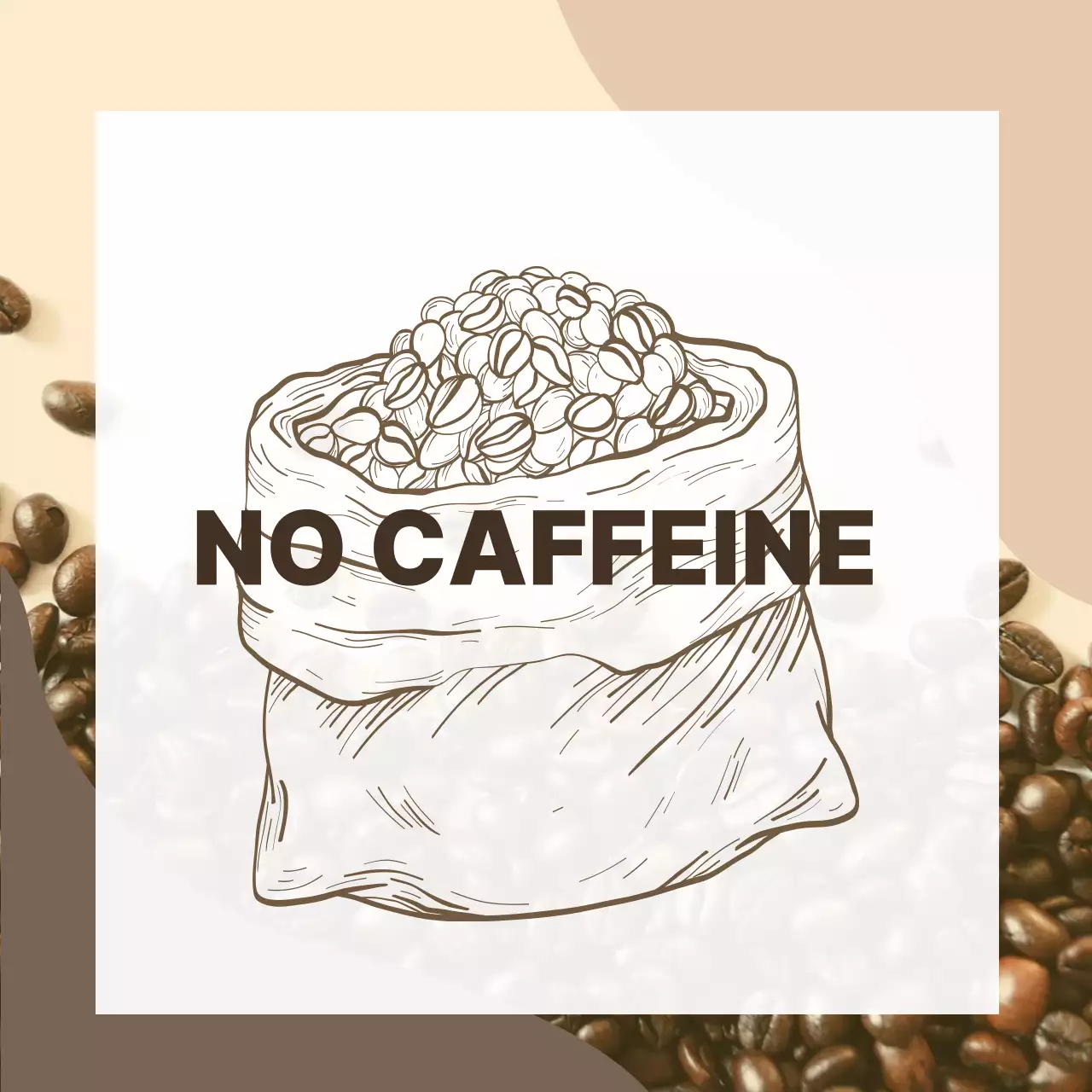 갈색의 심플한 디카페인 커피광고