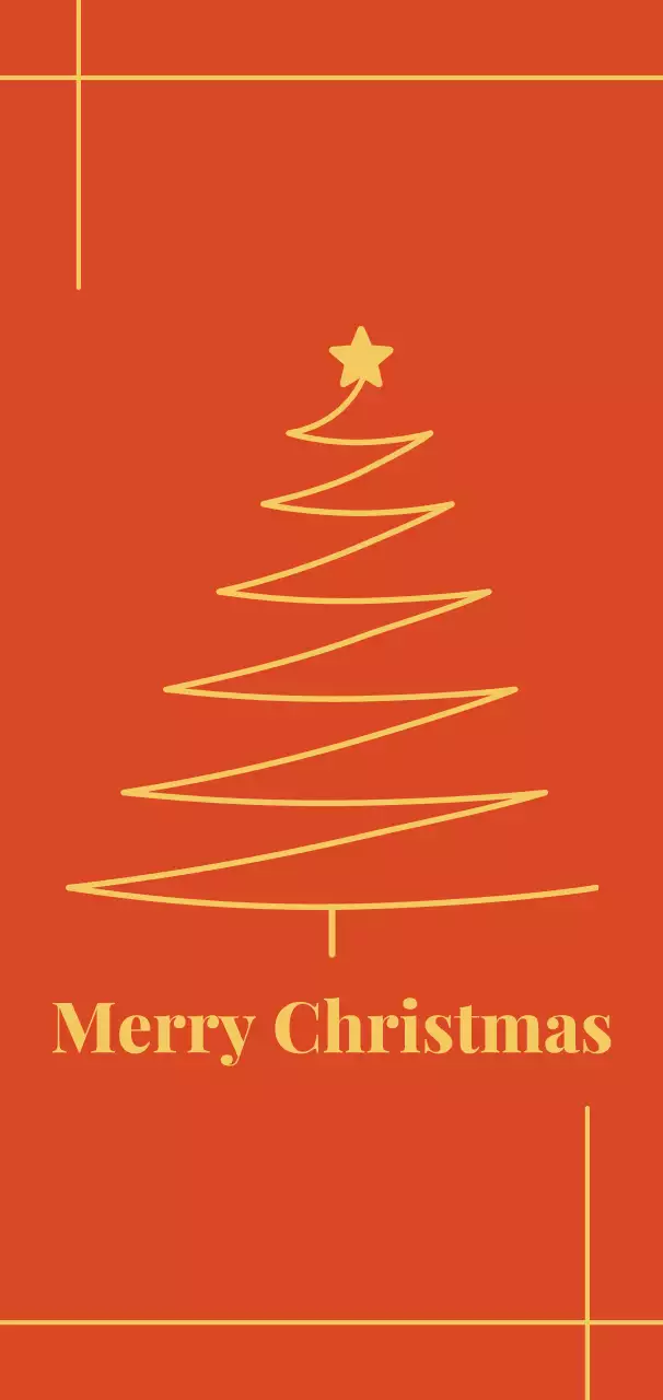 주황 심플 크리스마스 카드