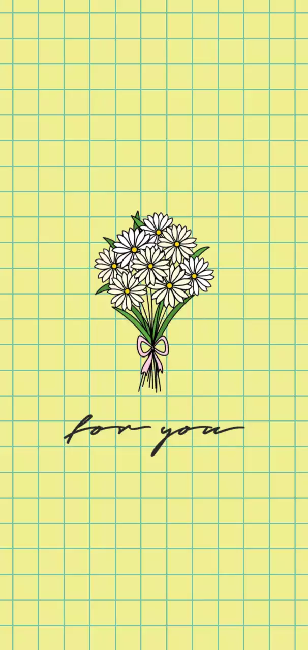 노랑 심플 꽃다발 그림