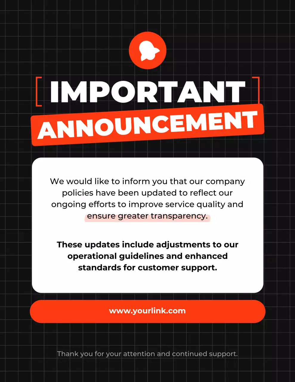 주황색 굵은 글씨로 정책 발표