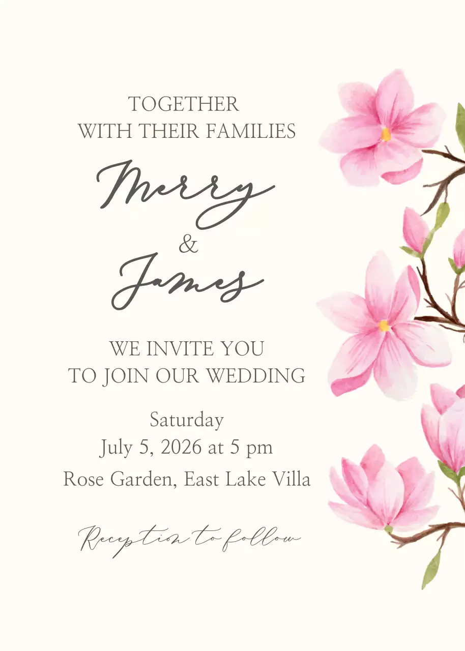 Pink Elegant Magnolia Frames