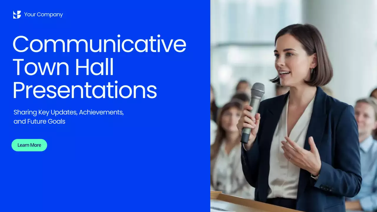 Blue Professional Town Hall Meeting Presentation