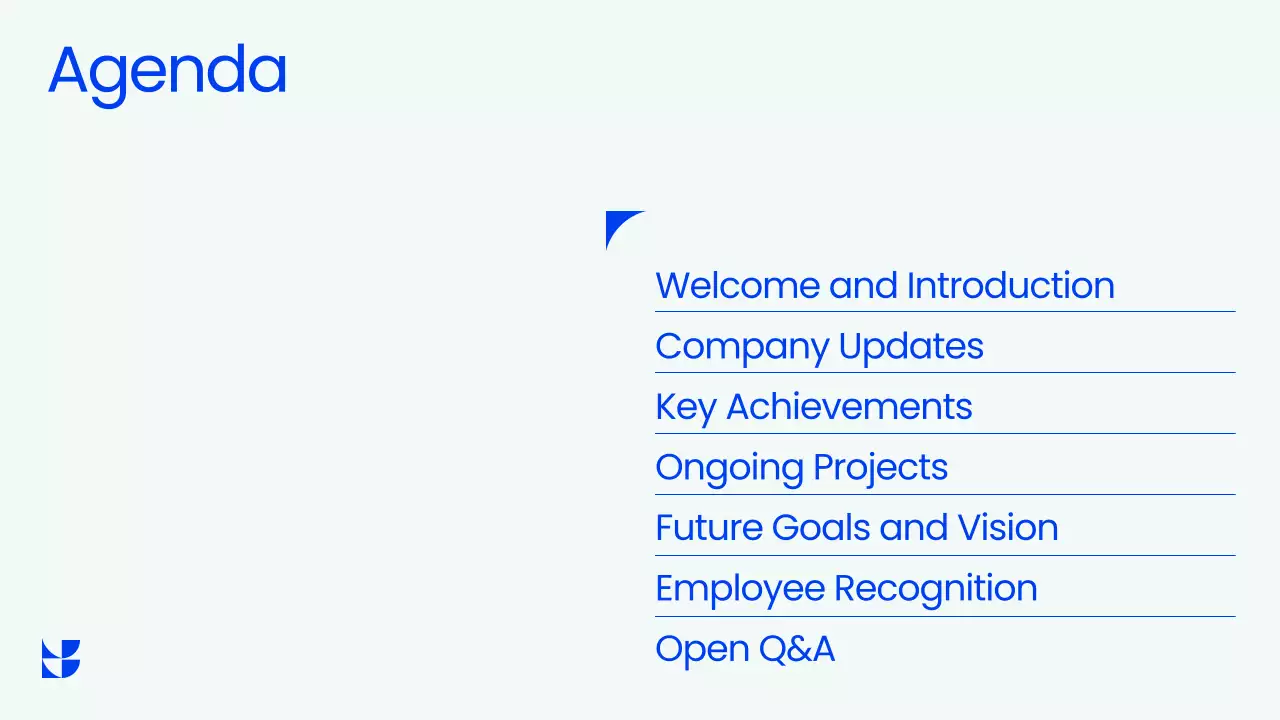 블루 프로페셔널 타운홀 미팅 프레젠테이션