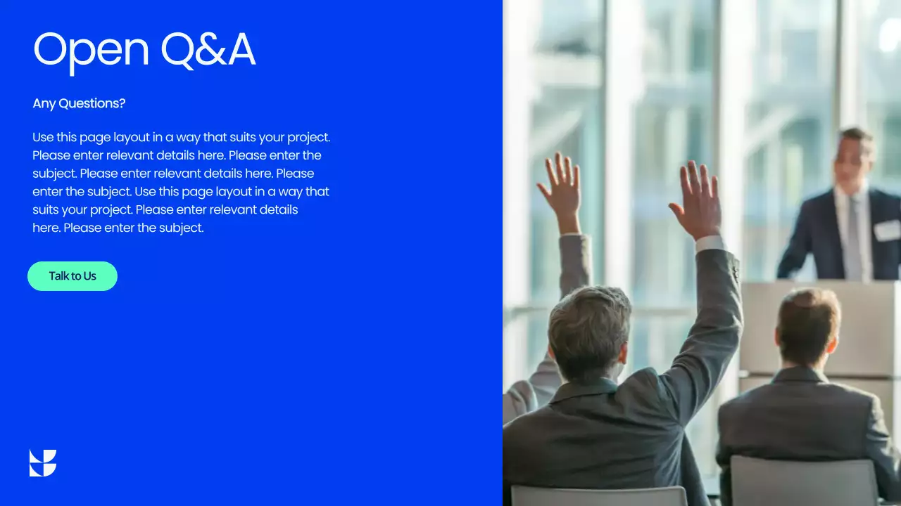 블루 프로페셔널 타운홀 미팅 프레젠테이션