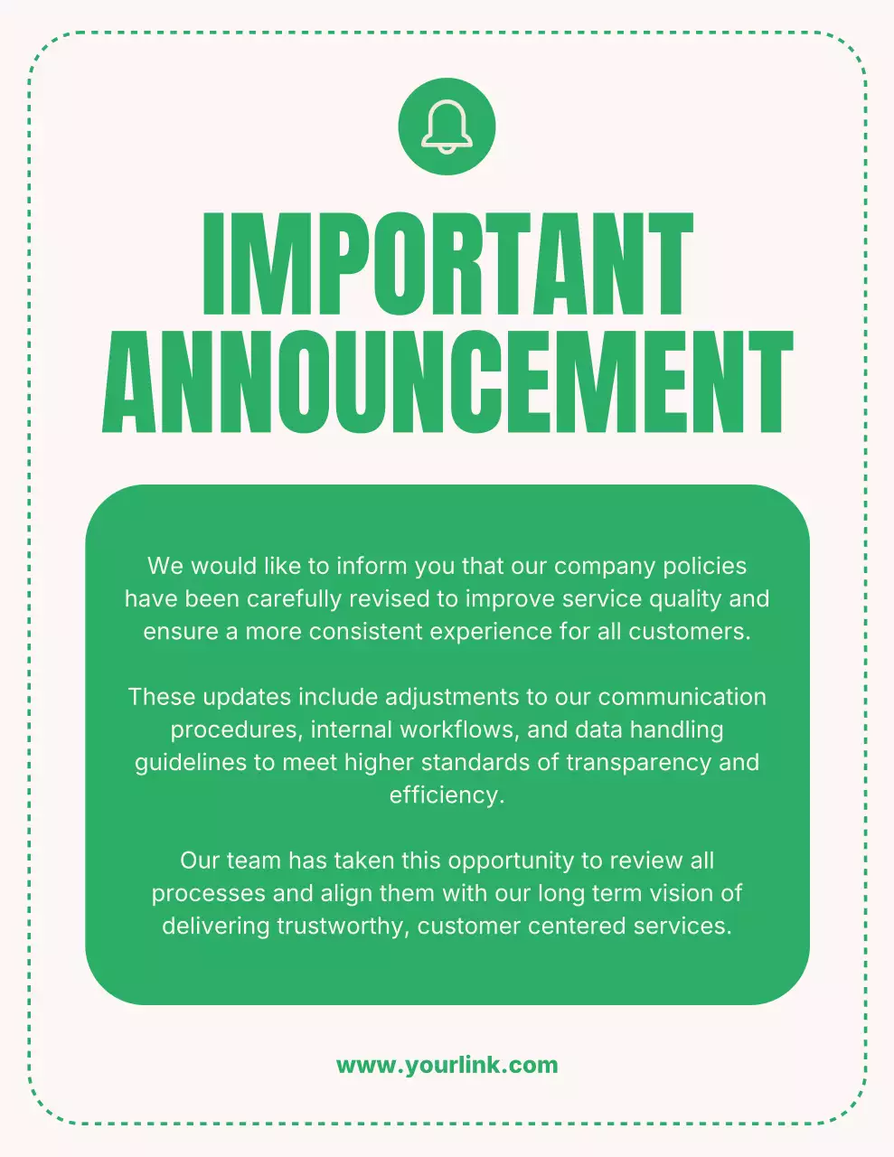 친환경 최소 공지 안내문