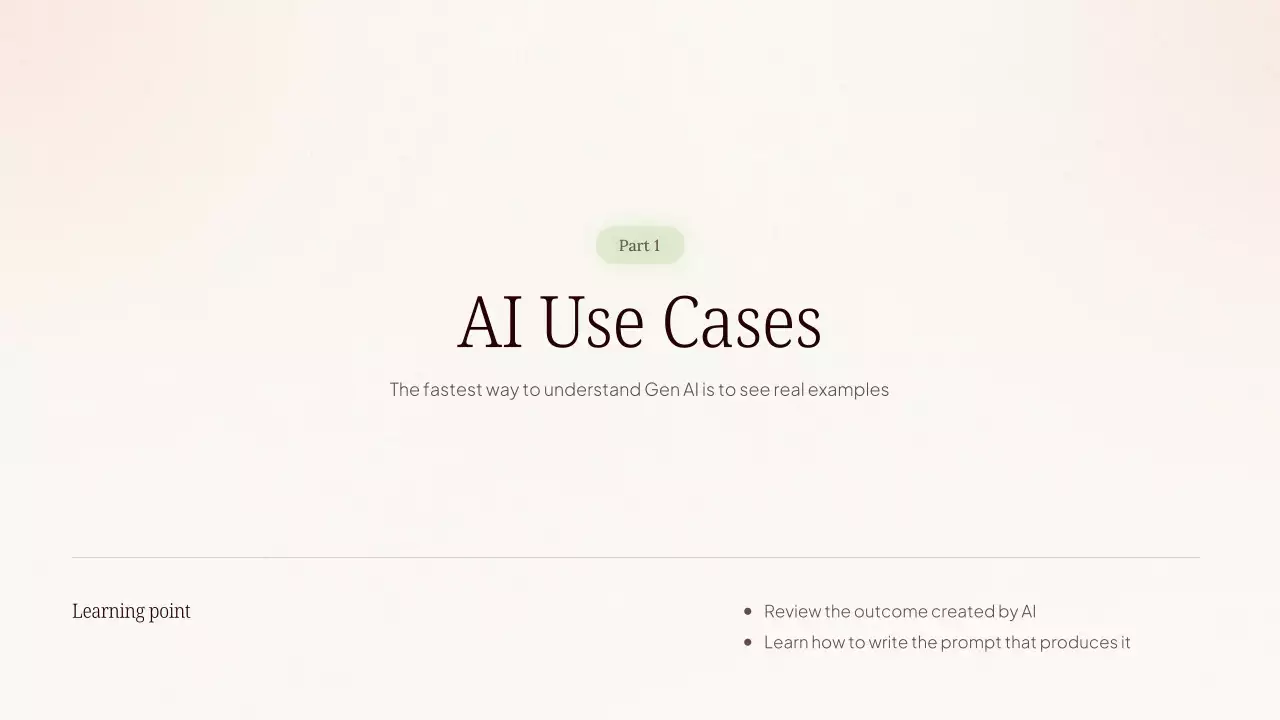 Presentasi Kursus AI Modern Warna Krem