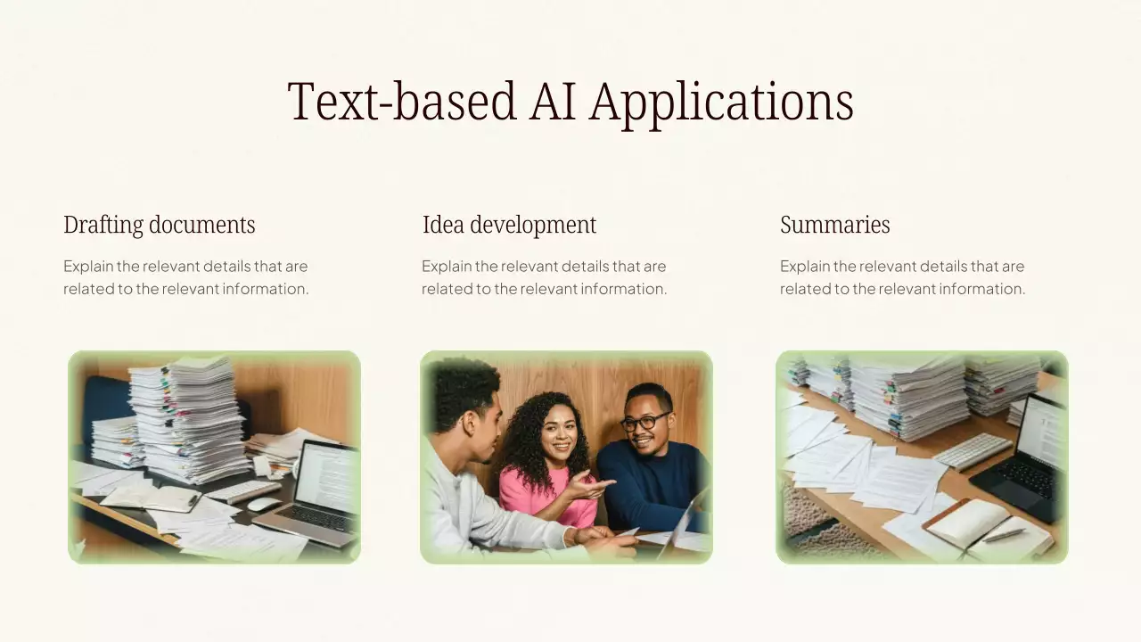 Presentasi Kursus AI Modern Warna Krem