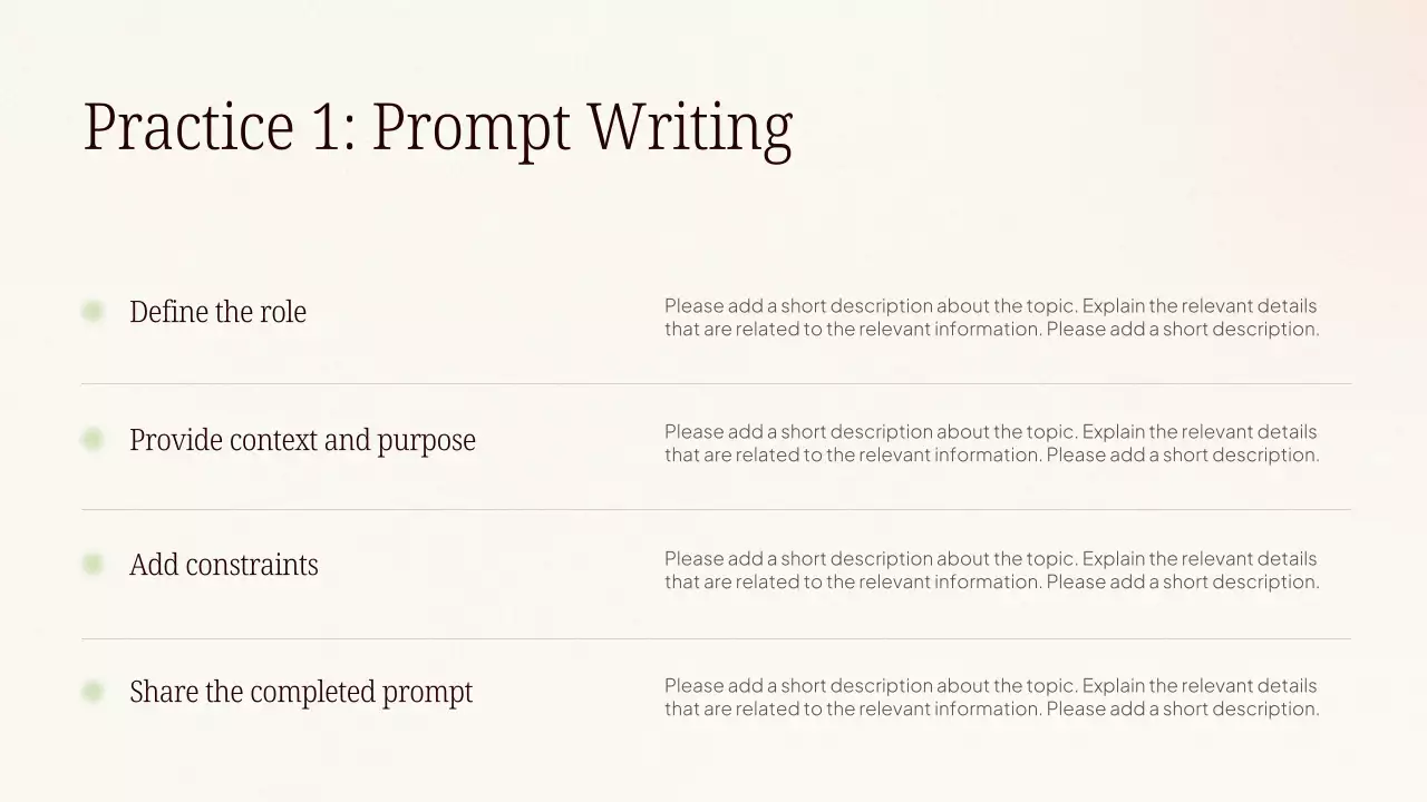 Presentasi Kursus AI Modern Warna Krem