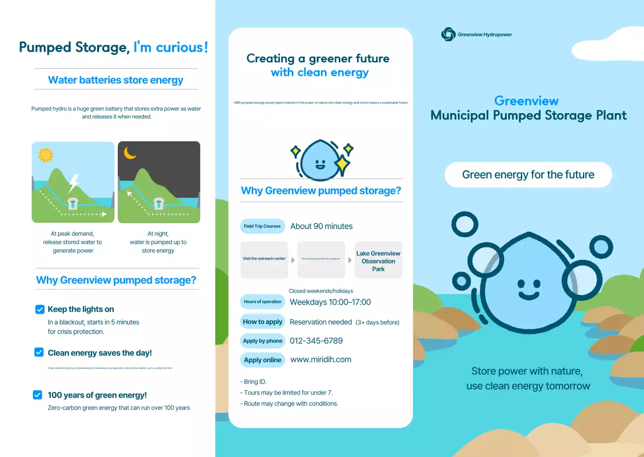 Promosi energi bersih berwarna biru langit