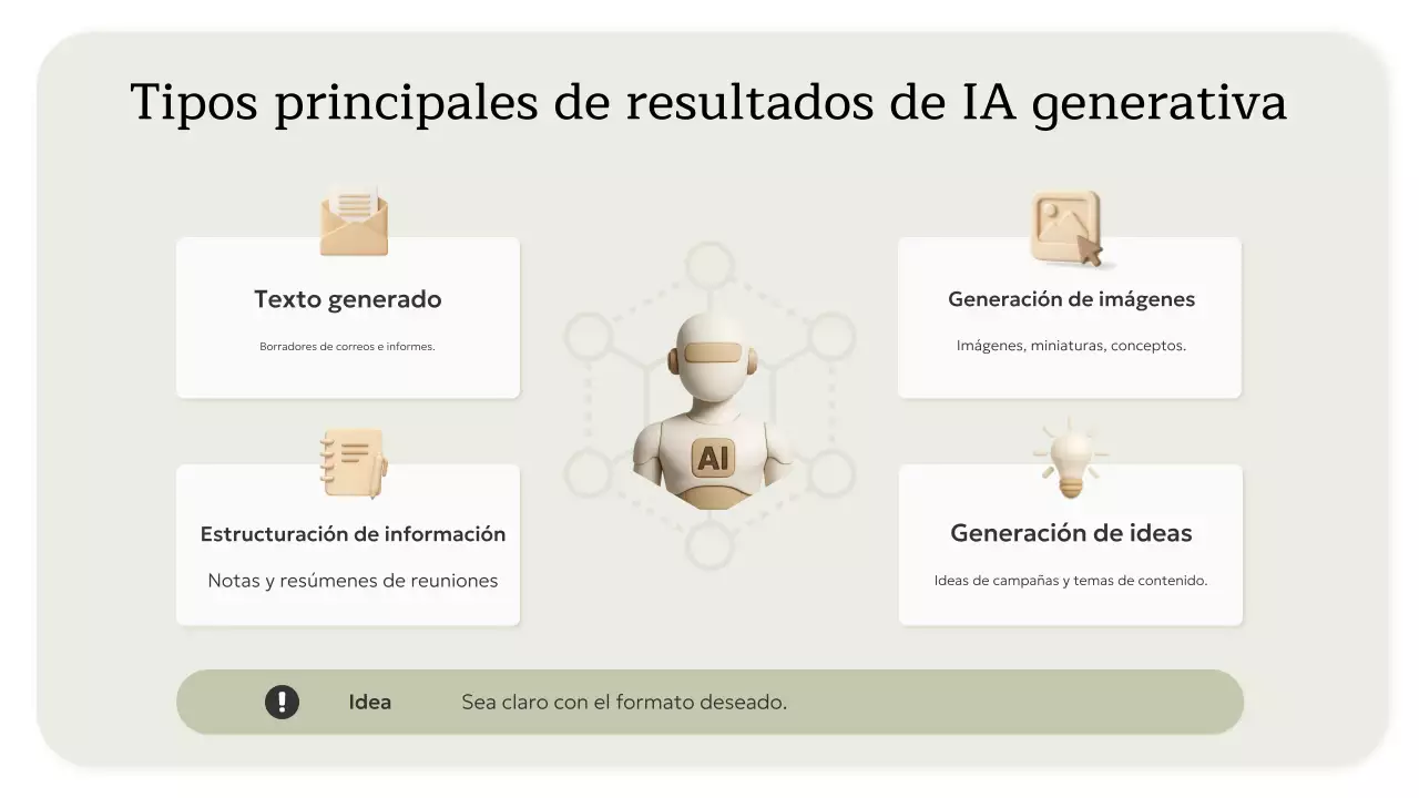 Invitación al curso de IA minimalista en beige. Presentación.