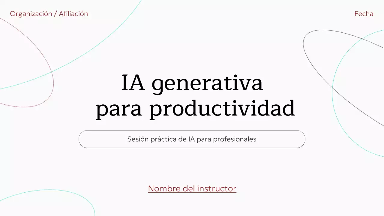 Invitación al curso de IA minimalista en beige. Presentación.