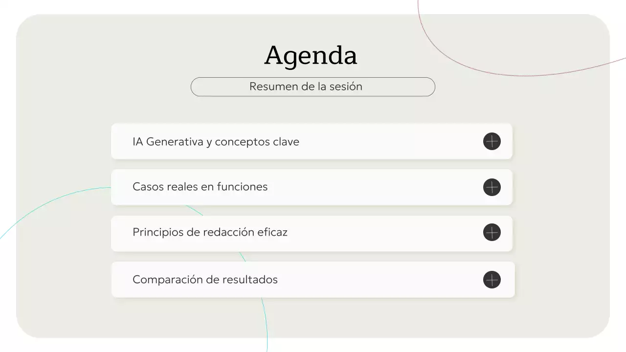 Invitación al curso de IA minimalista en beige. Presentación.