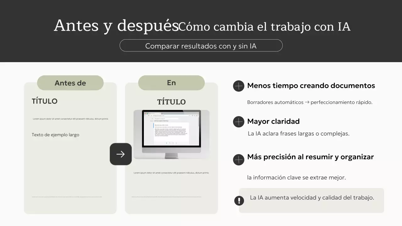 Invitación al curso de IA minimalista en beige. Presentación.