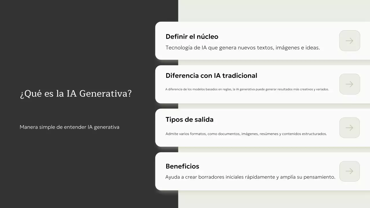 Invitación al curso de IA minimalista en beige. Presentación.