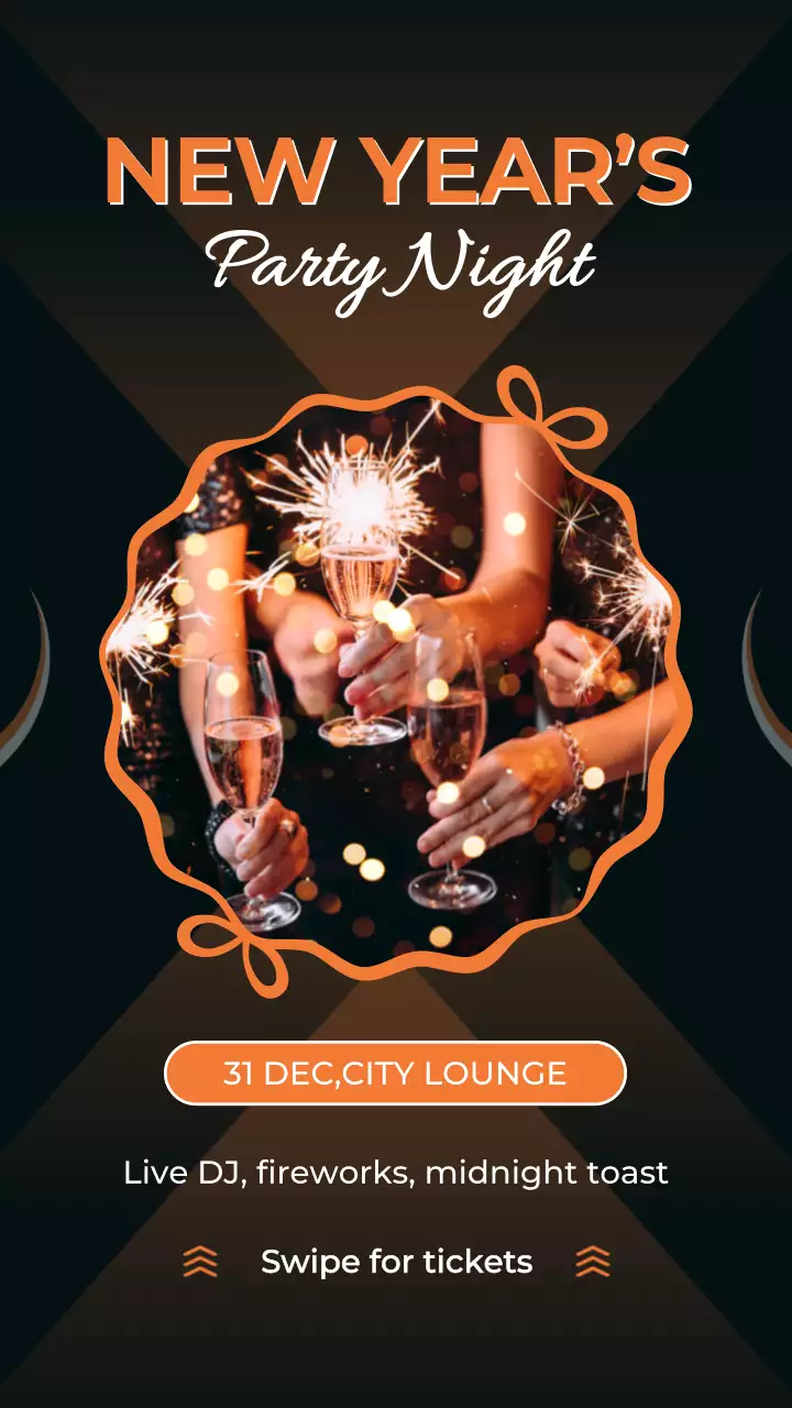 주황 모던 새해 행사