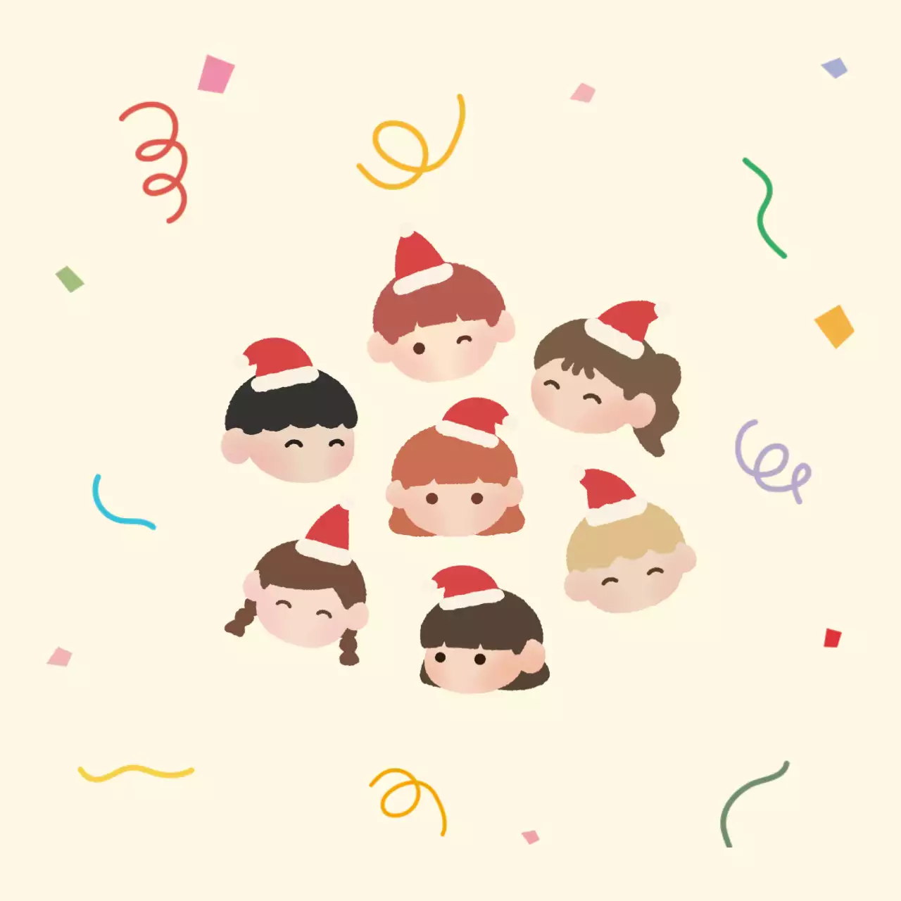 베이지 아기자기한 크리스마스 파티 레터