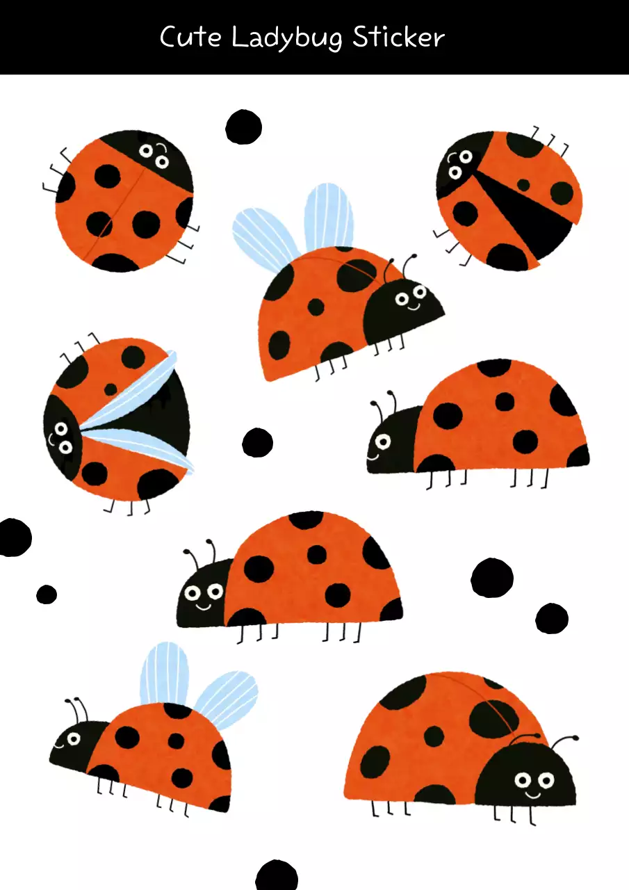 Hình minh họa con bọ rùa đỏ dễ thương