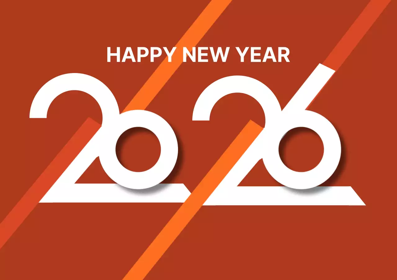 주황 모던 새해 기념