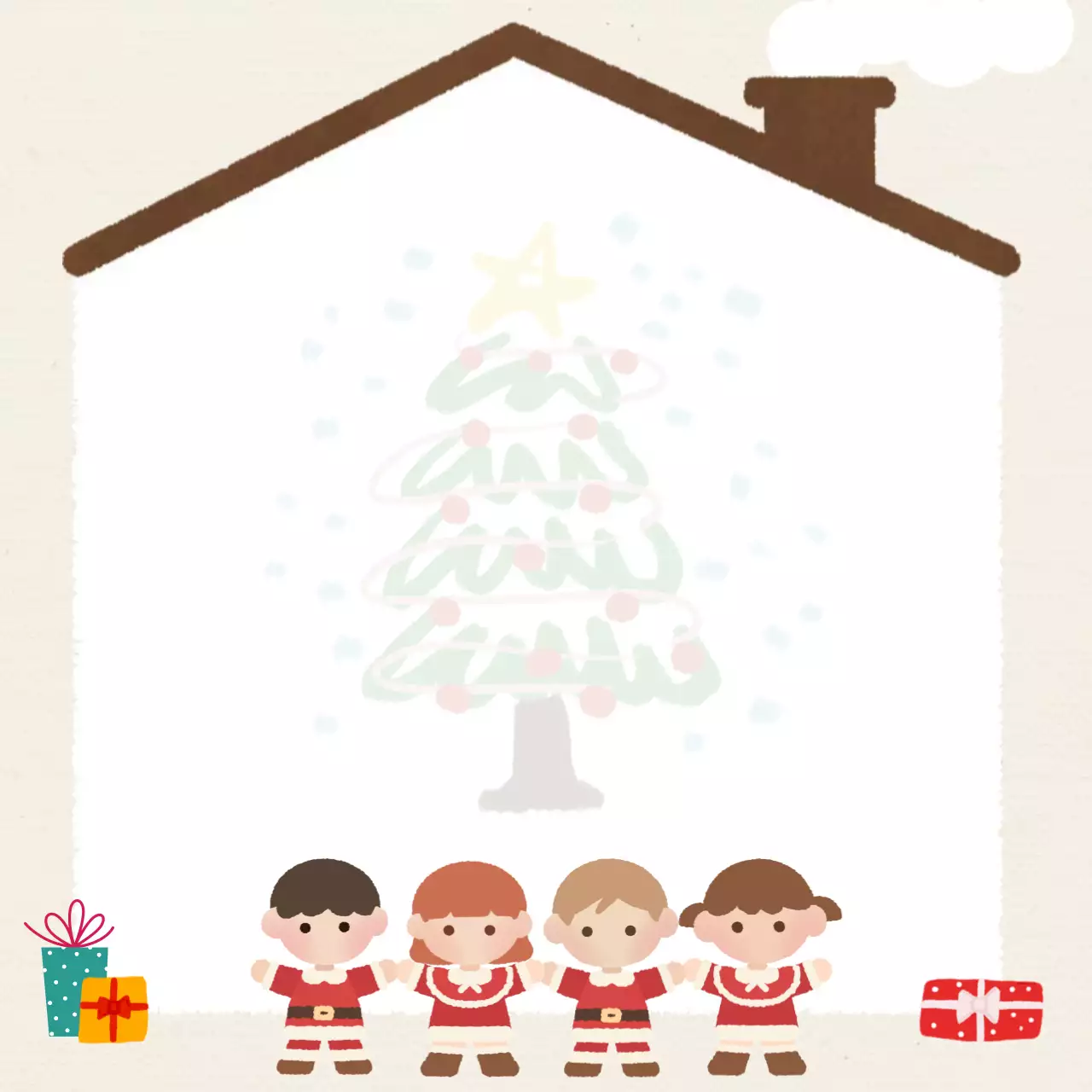 베이지 아기자기한 크리스마스 노트