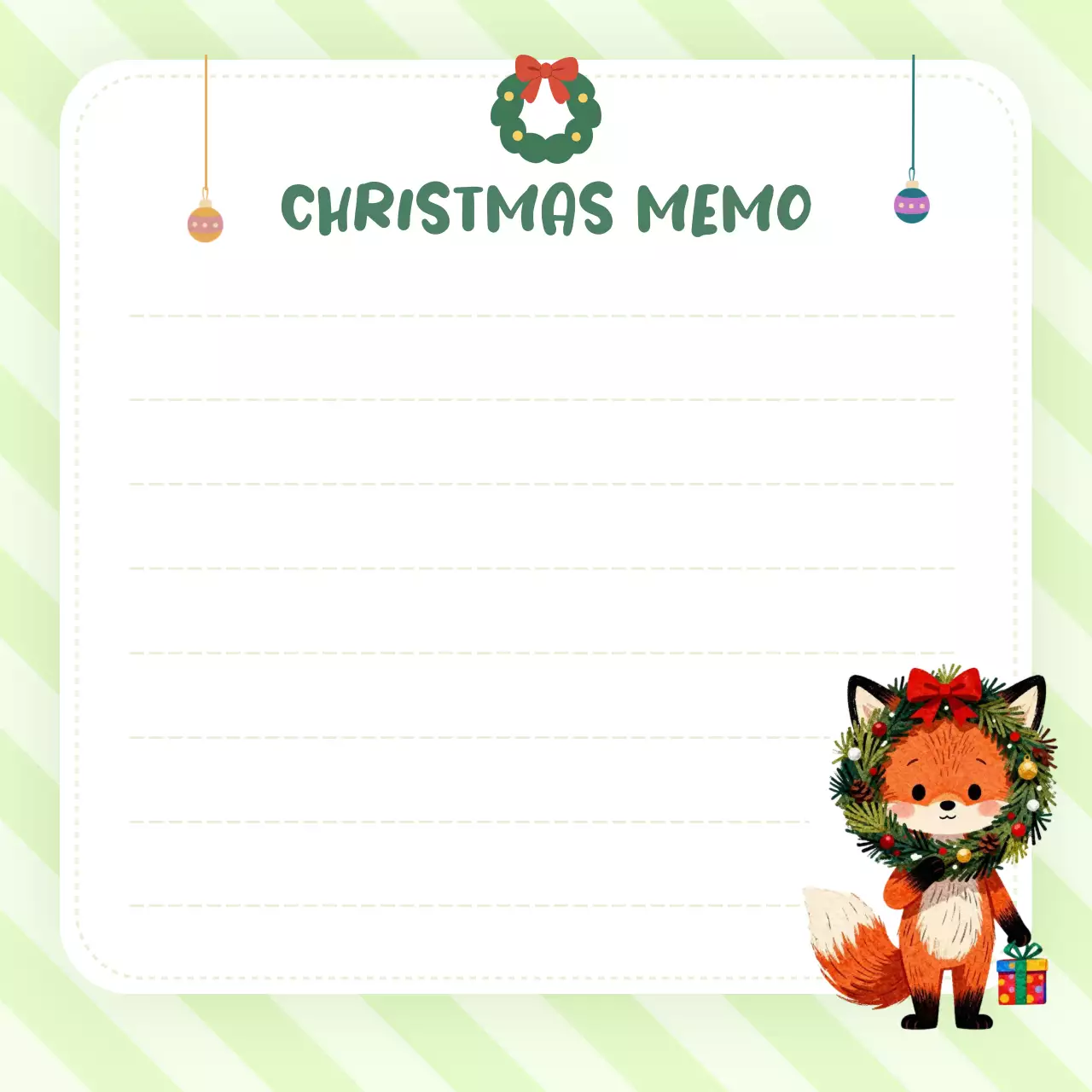 초록 아기자기한 크리스마스 엽서