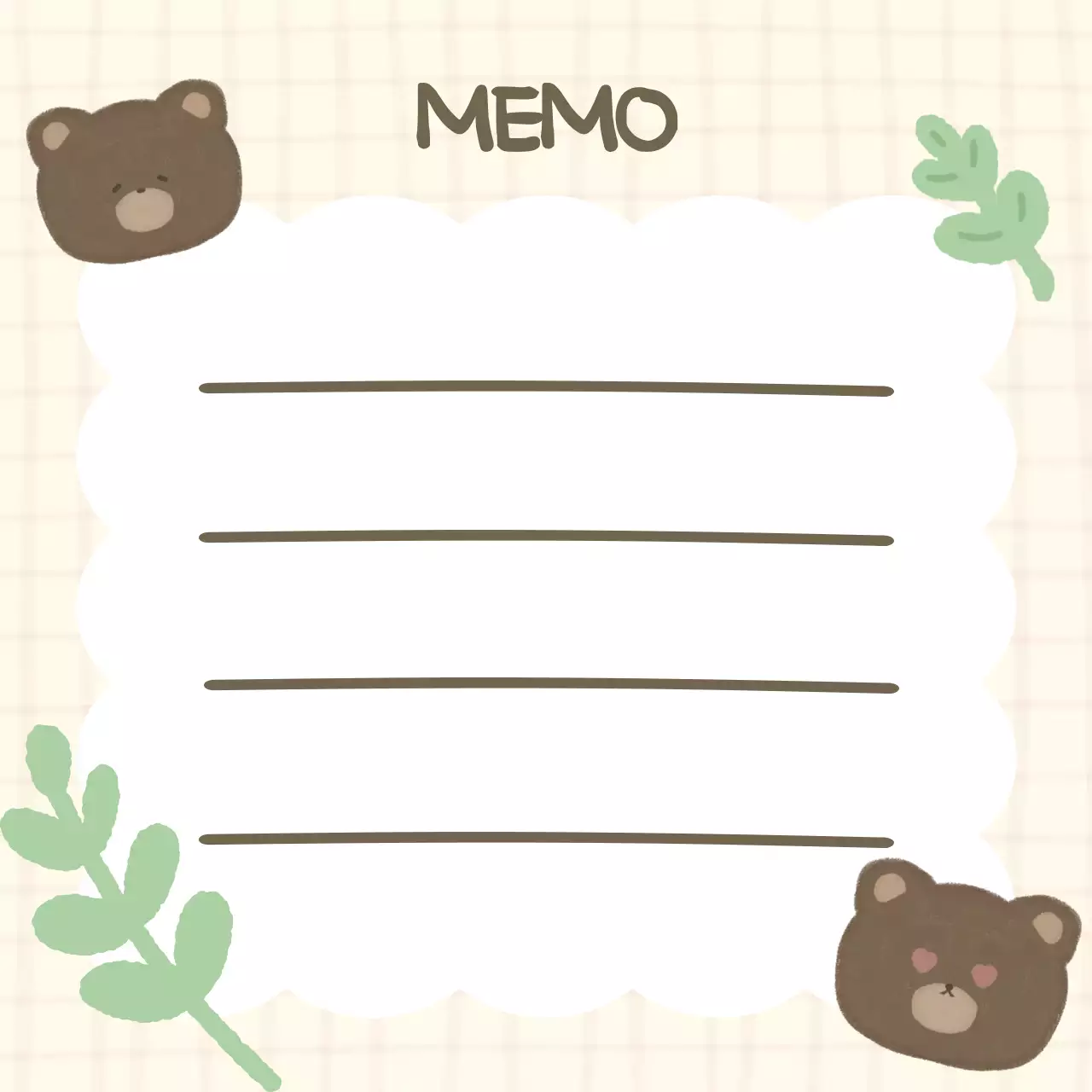 베이지 아기자기한 곰돌이