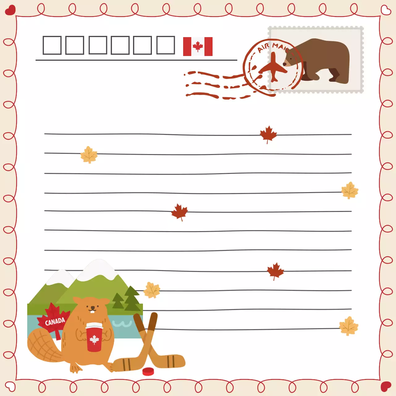 화이트 아기자기한 캐나다엽서 프레임