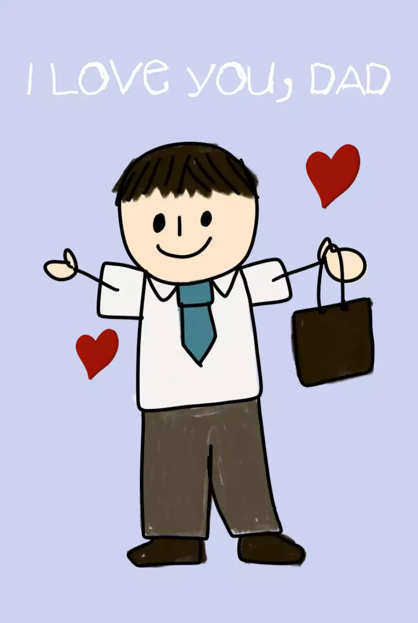 Cute blue I love you dad screen