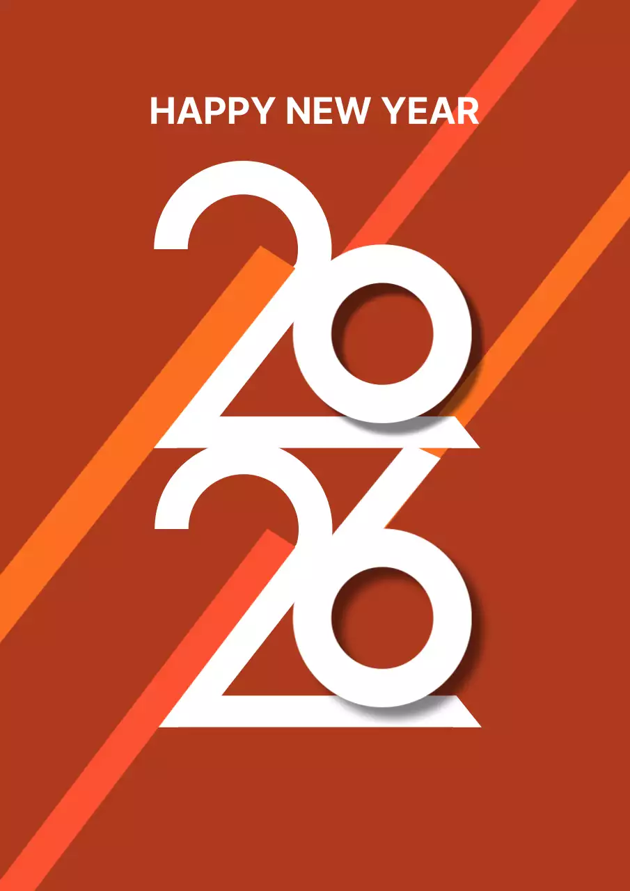 주황 모던 새해 기념