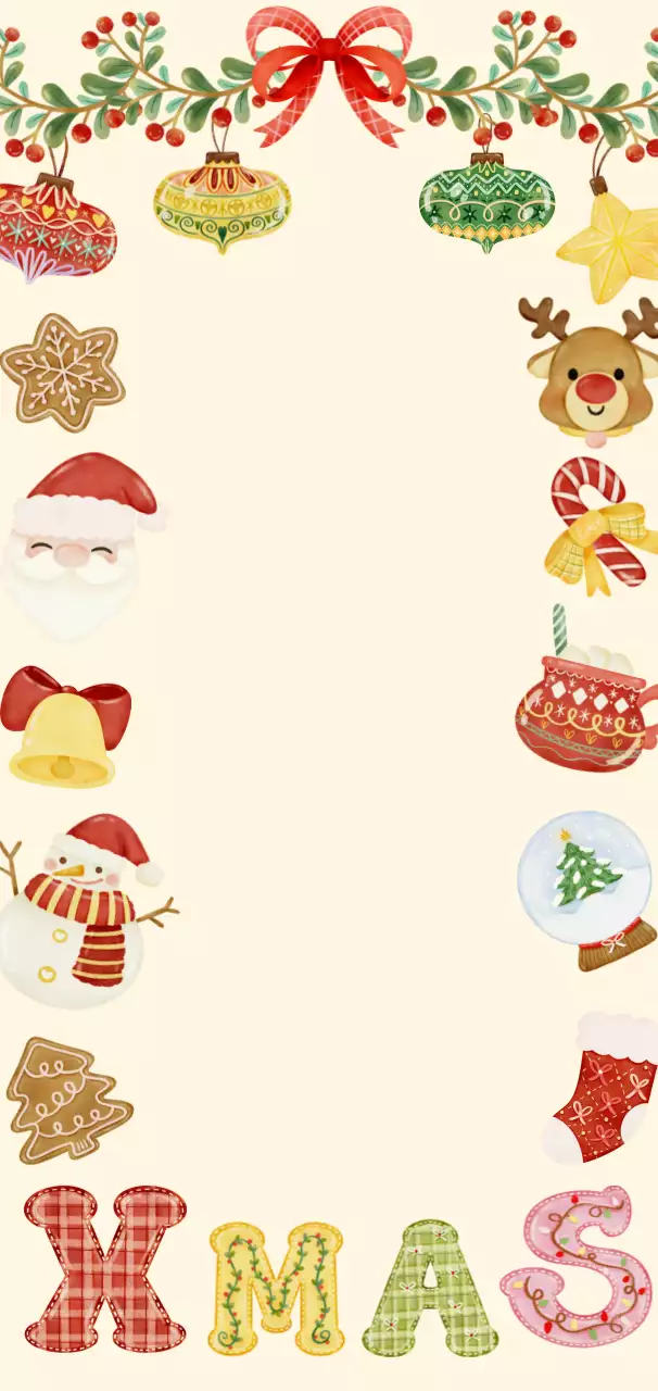 Merry Xmas Cute illustration Wallpaper