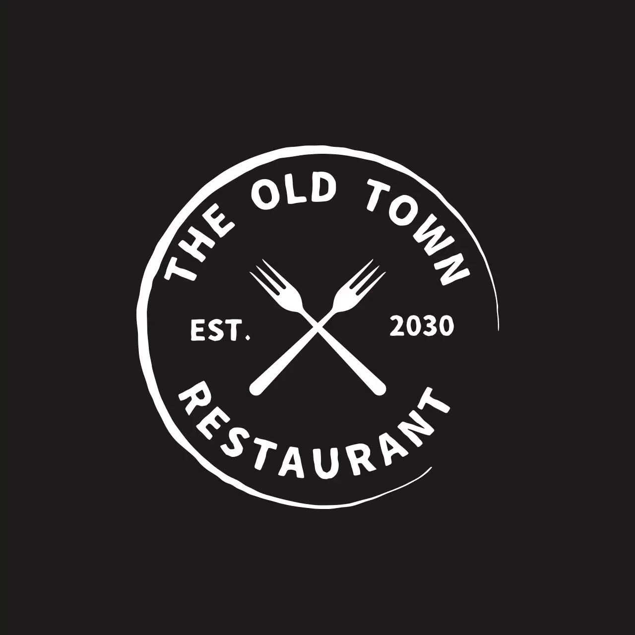 black vintage restaurant for brand identity