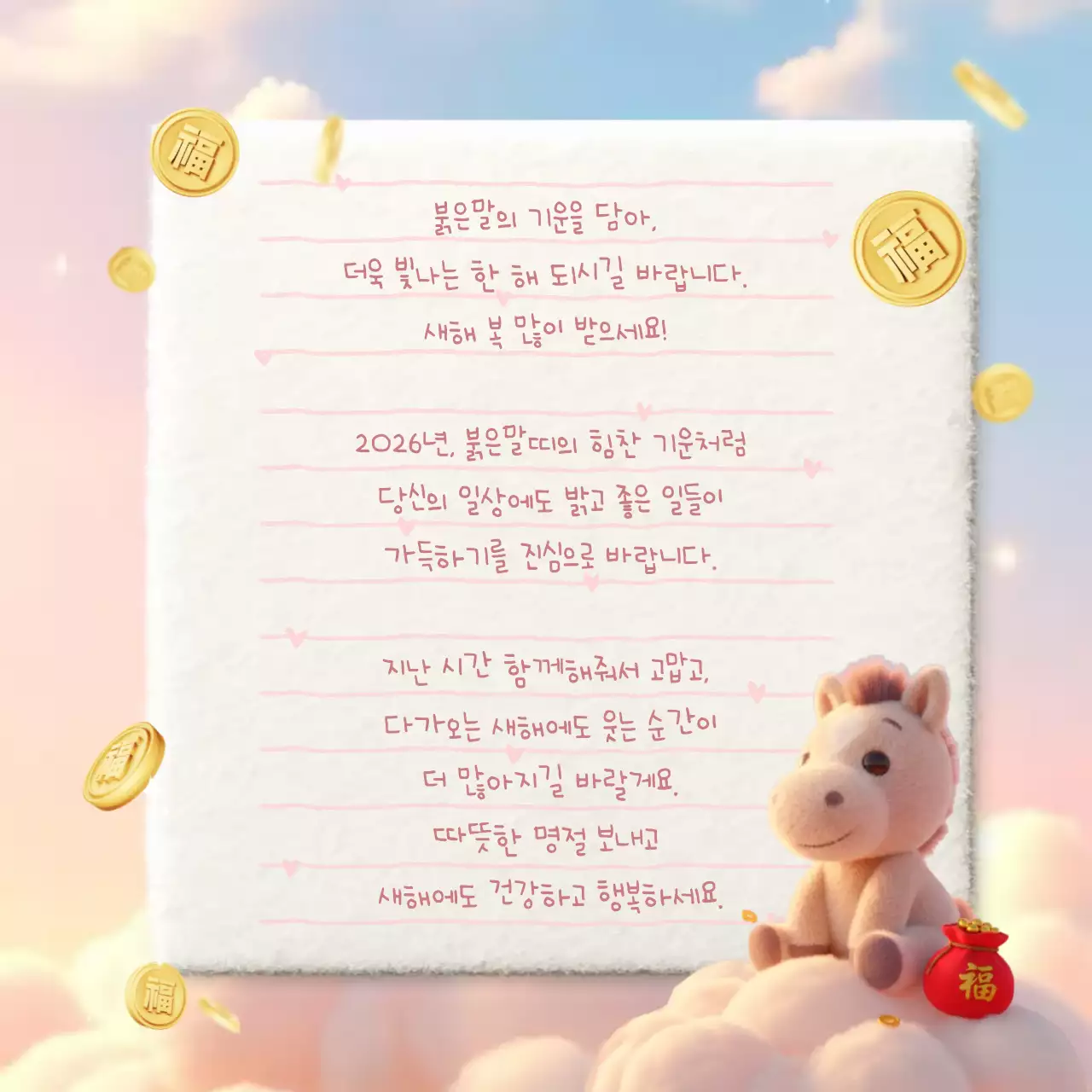 무지개 아기자기한 새해 기념