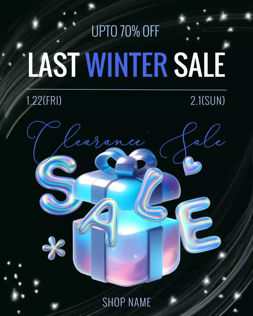 검정 블루 모던 세일 광고