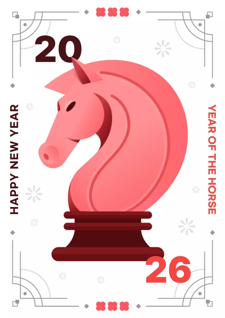 빨강 모던한 새해 인사