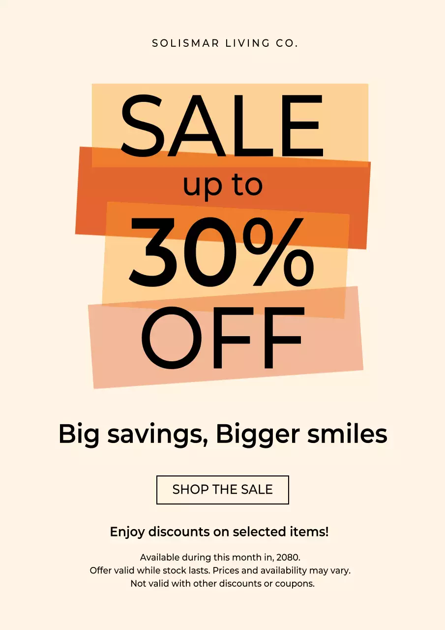 Beige Modern Sale Promotion Poster