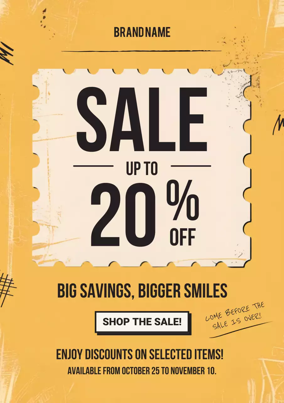 Yellow Doodling Sale Promotion