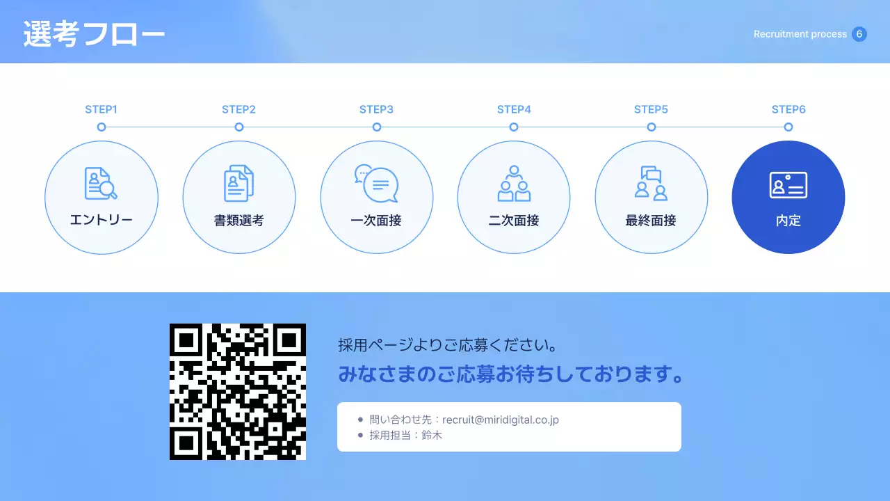 青 シンプル 会社案内 プロフィール